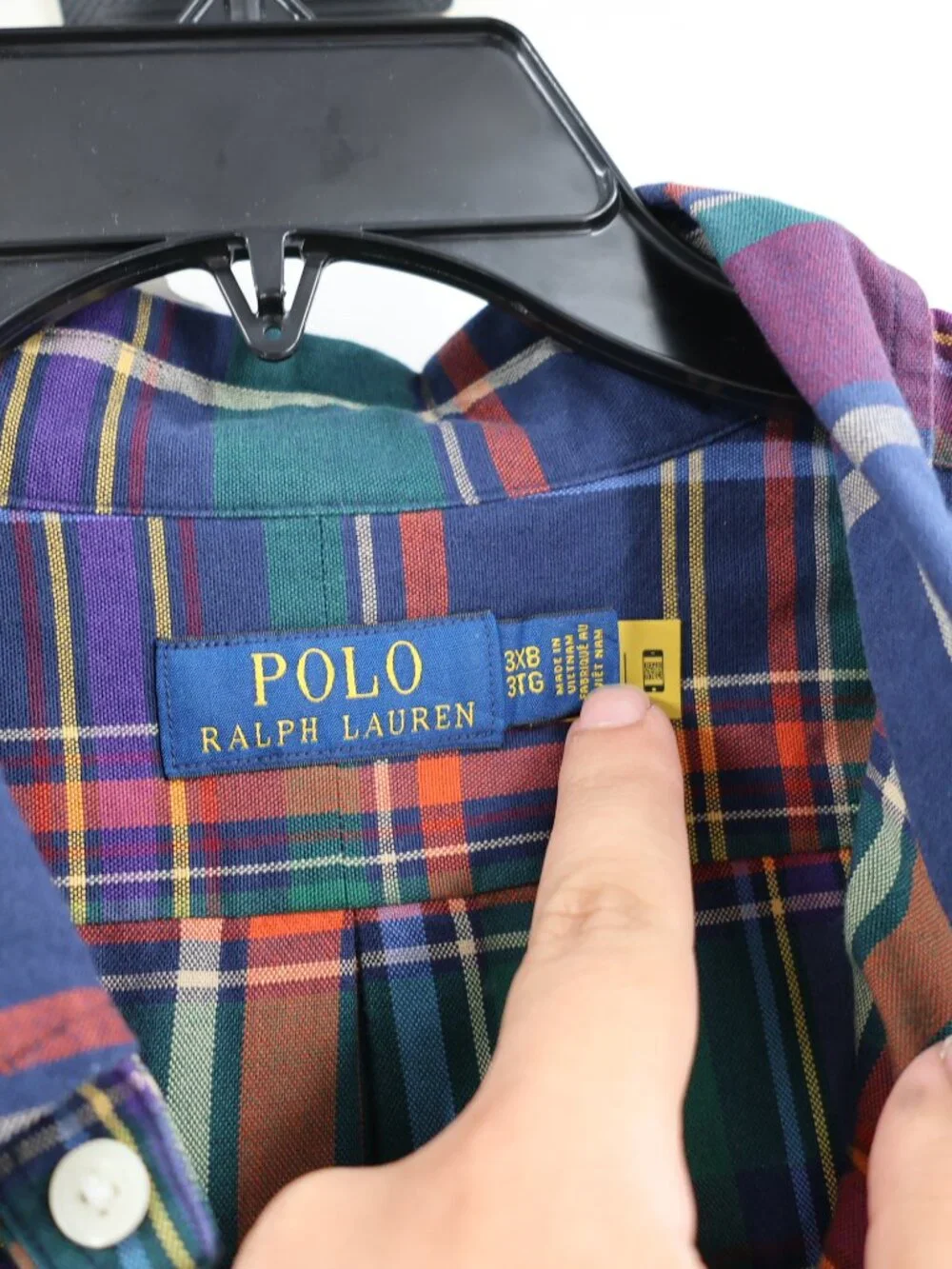 Polo Ralph Lauren Shirt Mens 3XB flesh pony Plaid Cotton Button Down Long Sleeve
